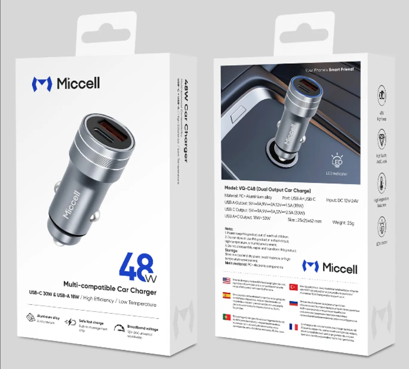 Chargeur voiture rapide Miccell